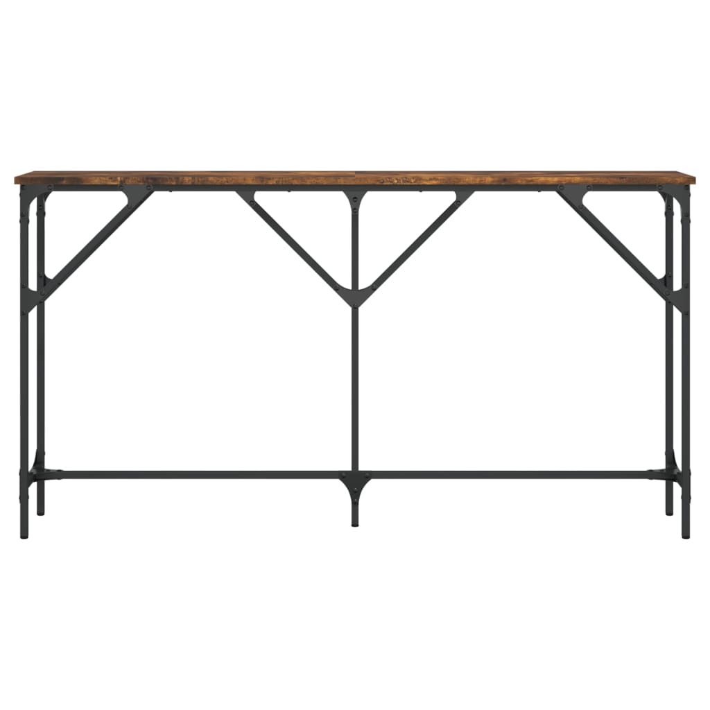 Table console chêne fumé 140x23x75 cm bois d'ingénierie - XIOS