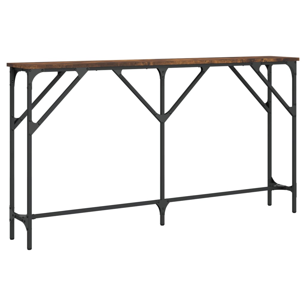 Table console chêne fumé 140x23x75 cm bois d'ingénierie - XIOS