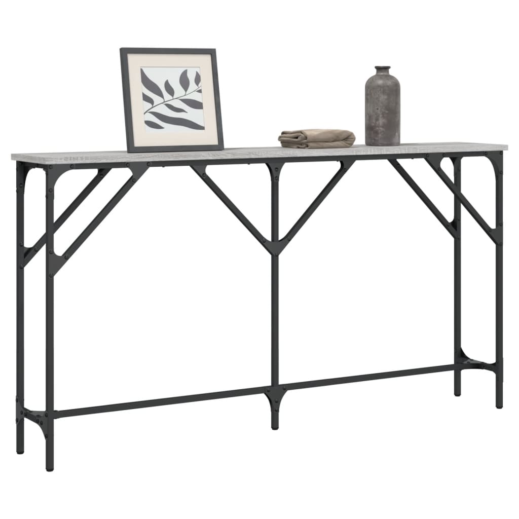 Table console sonoma gris 140x23x75 cm bois d'ingénierie - XIOS