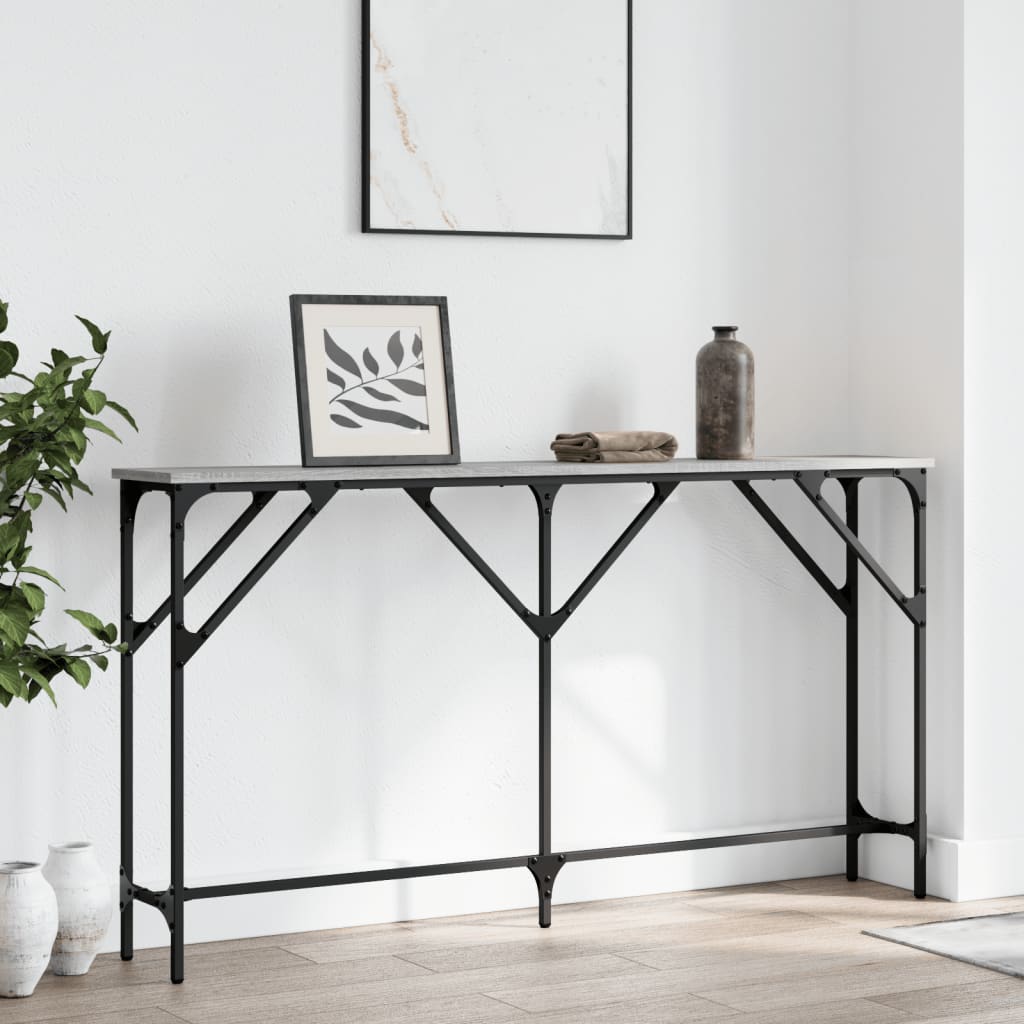 Table console sonoma gris 140x23x75 cm bois d'ingénierie - XIOS