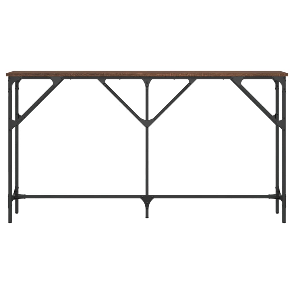 Table console chêne marron 140x23x75 cm bois d'ingénierie - XIOS