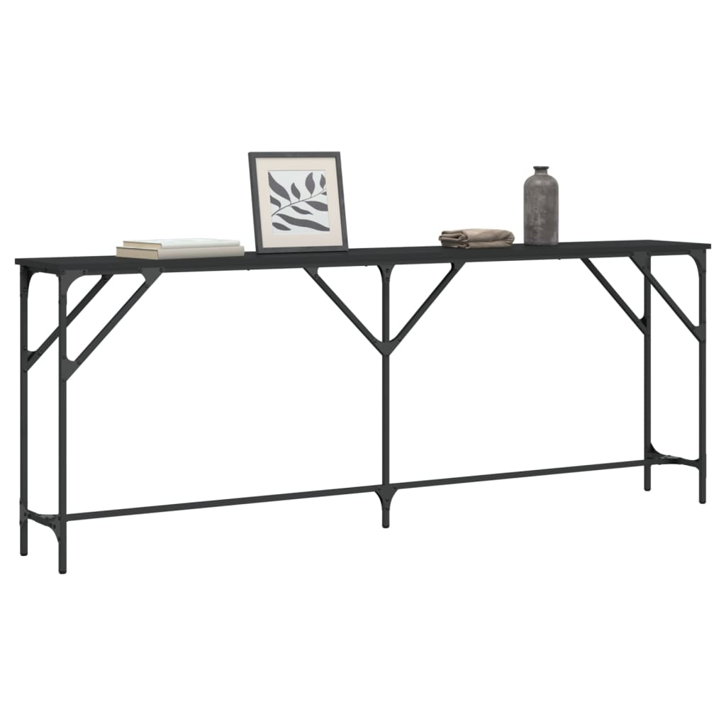 Table console noir 200x29x75 cm bois d'ingénierie - XIOS