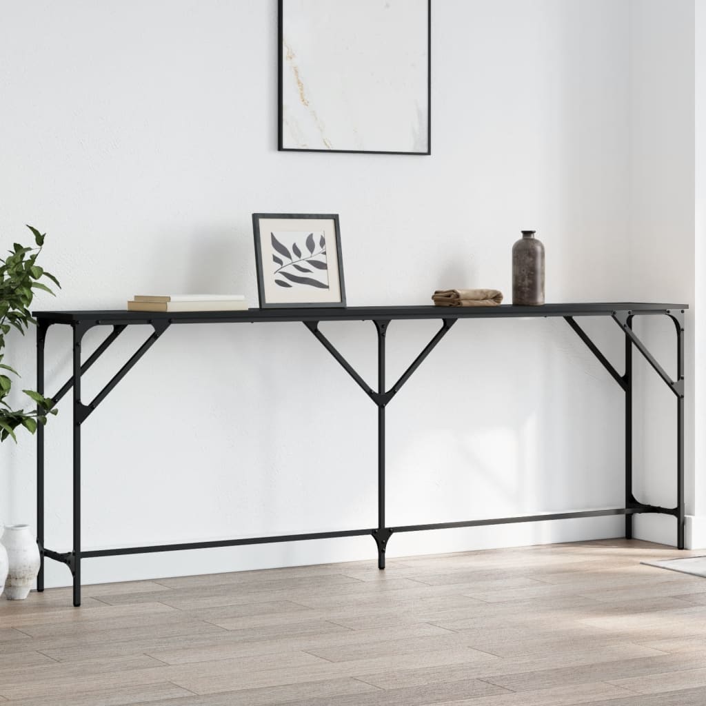 Table console noir 200x29x75 cm bois d'ingénierie - XIOS