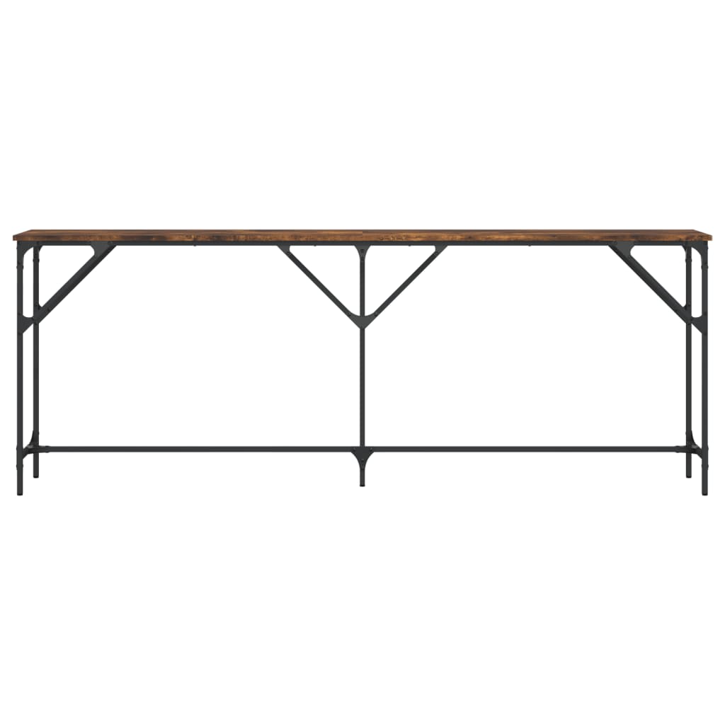 Table console chêne fumé 200x29x75 cm bois d'ingénierie - XIOS