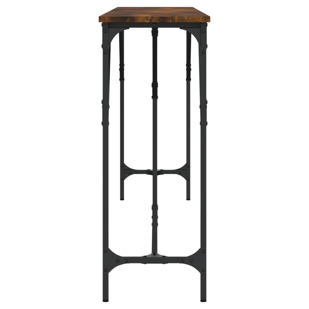 Table console chêne fumé 200x29x75 cm bois d'ingénierie - XIOS