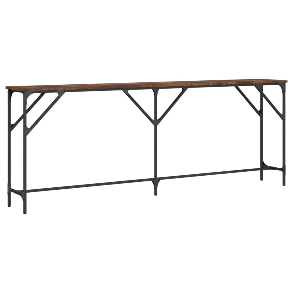 Table console chêne fumé 200x29x75 cm bois d'ingénierie - XIOS