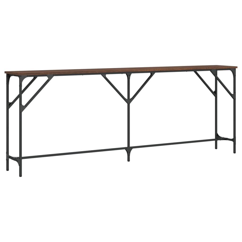 Table console chêne marron 200x29x75 cm bois d'ingénierie - XIOS