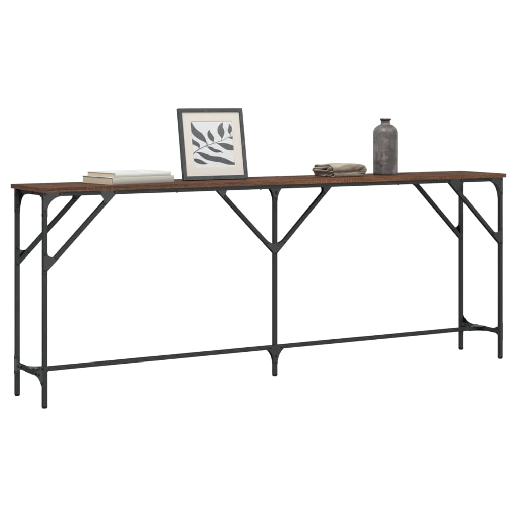 Table console chêne marron 200x29x75 cm bois d'ingénierie - XIOS