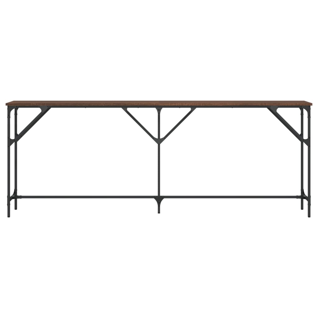 Table console chêne marron 200x29x75 cm bois d'ingénierie - XIOS