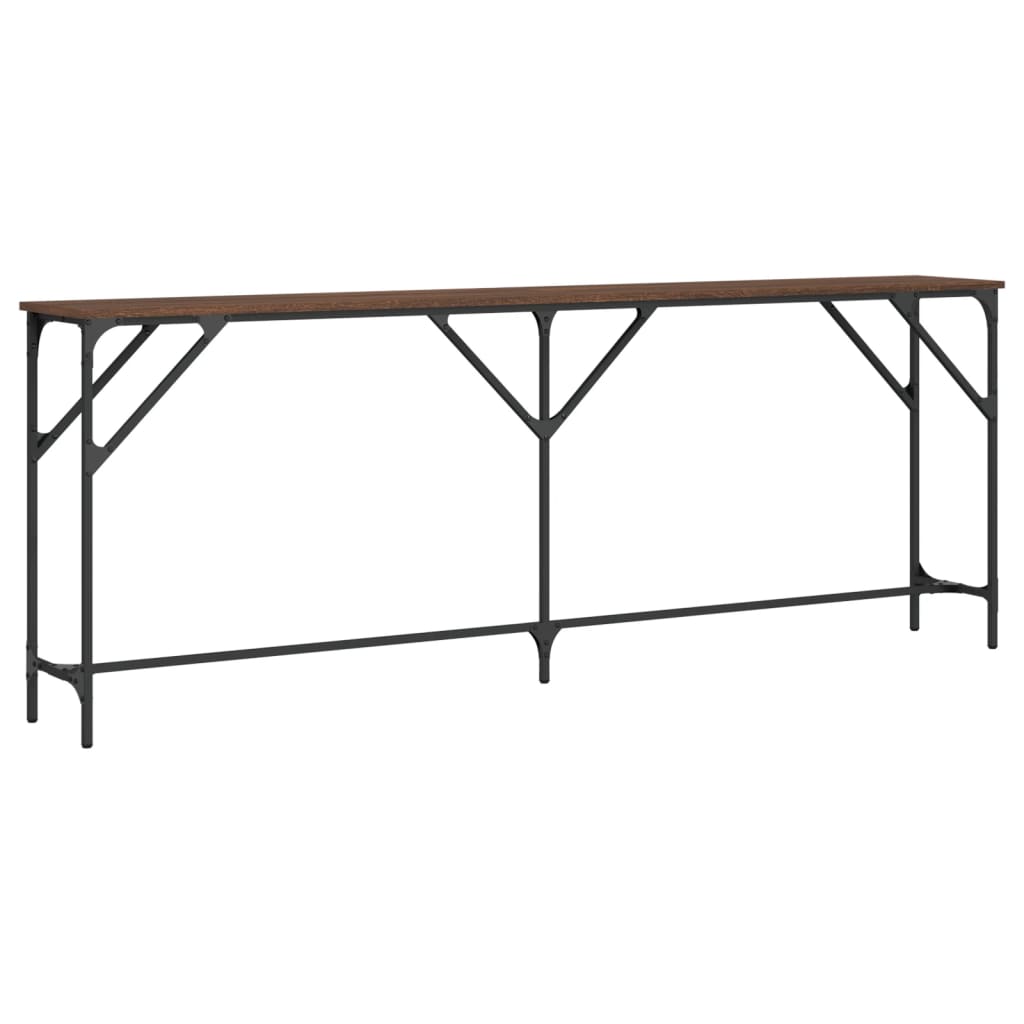 Table console chêne marron 200x29x75 cm bois d'ingénierie - XIOS
