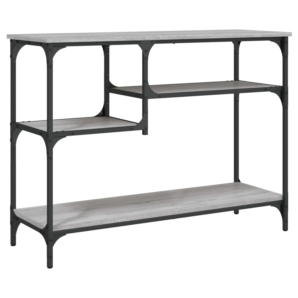 Table console avec étagères sonoma gris 100x35x75 cm - XIOS