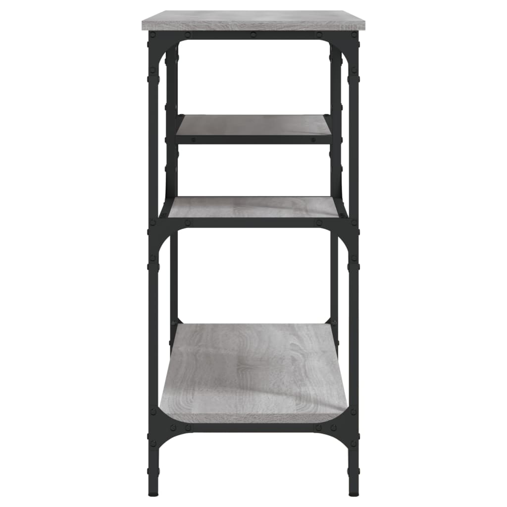 Table console avec étagères sonoma gris 100x35x75 cm - XIOS