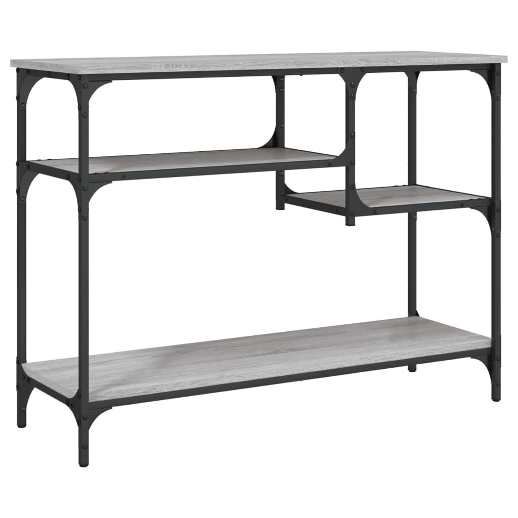Table console avec étagères sonoma gris 100x35x75 cm - XIOS