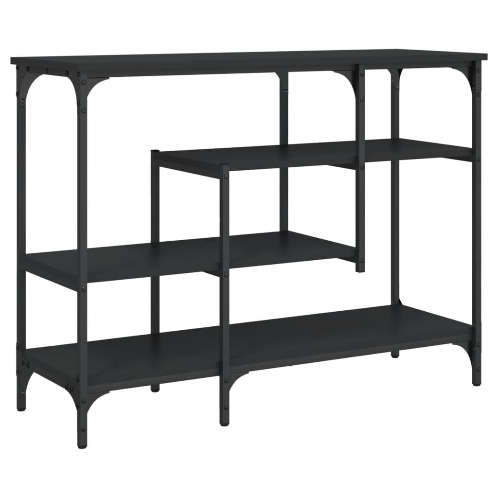 Table console avec étagères noir 100x35x75 cm - XIOS