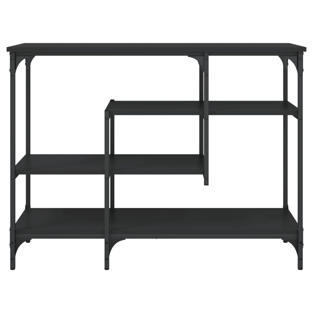 Table console avec étagères noir 100x35x75 cm - XIOS