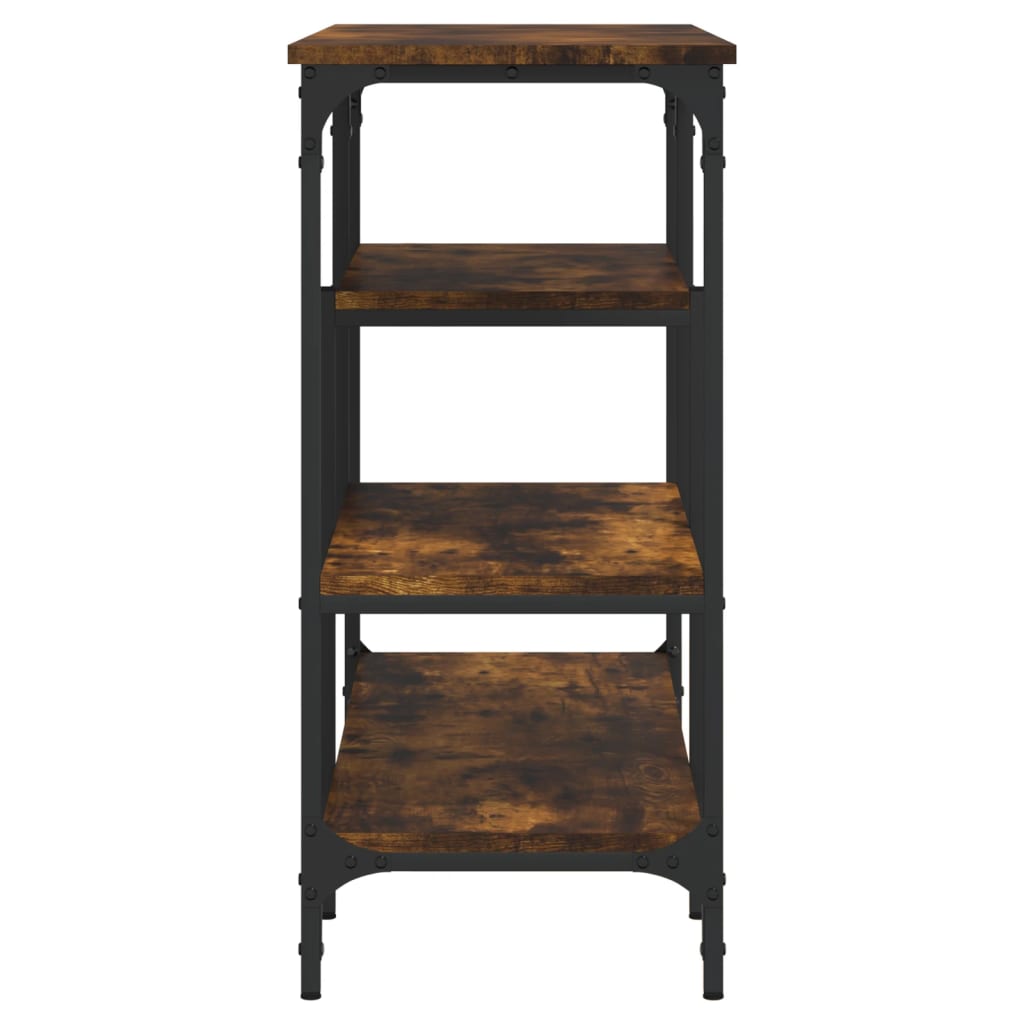 Table console avec étagères chêne fumé 100x35x75 cm - XIOS