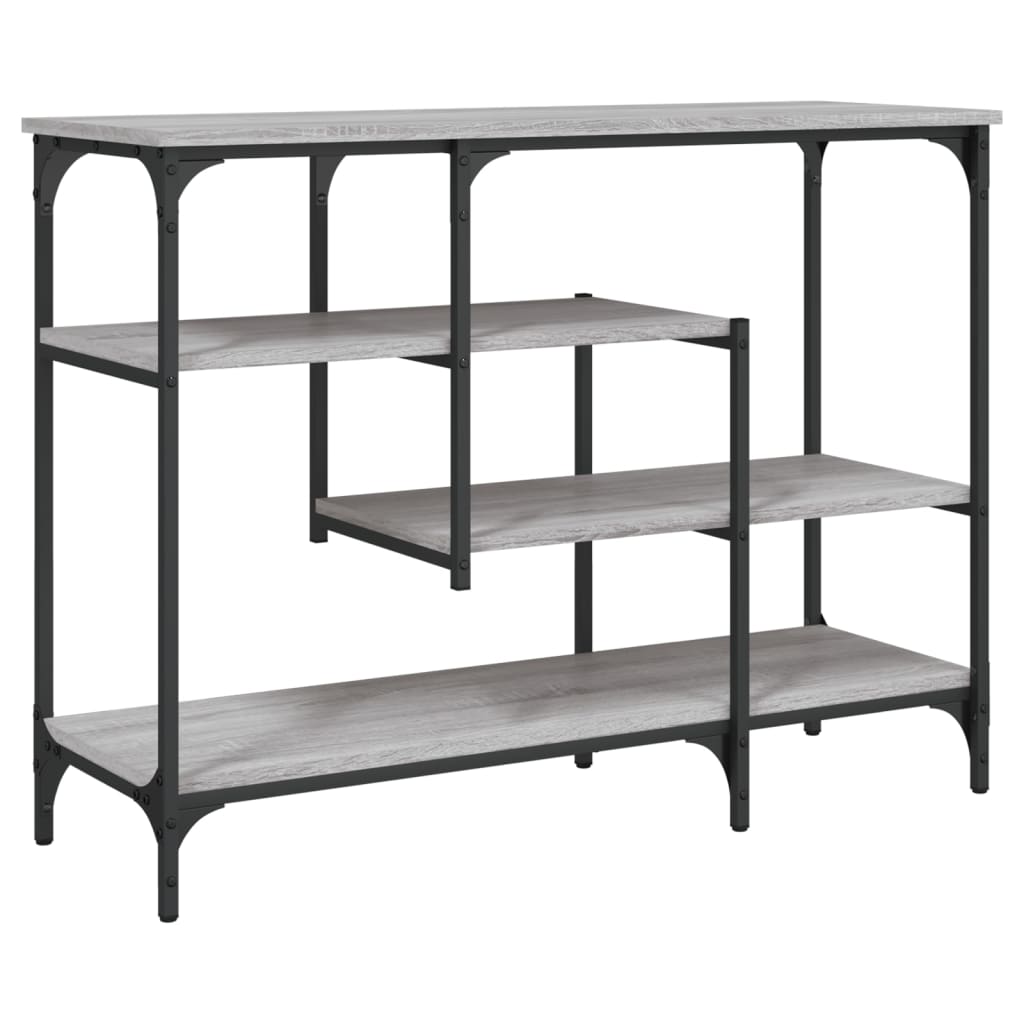 Table console avec étagères sonoma gris 100x35x75 cm - XIOS