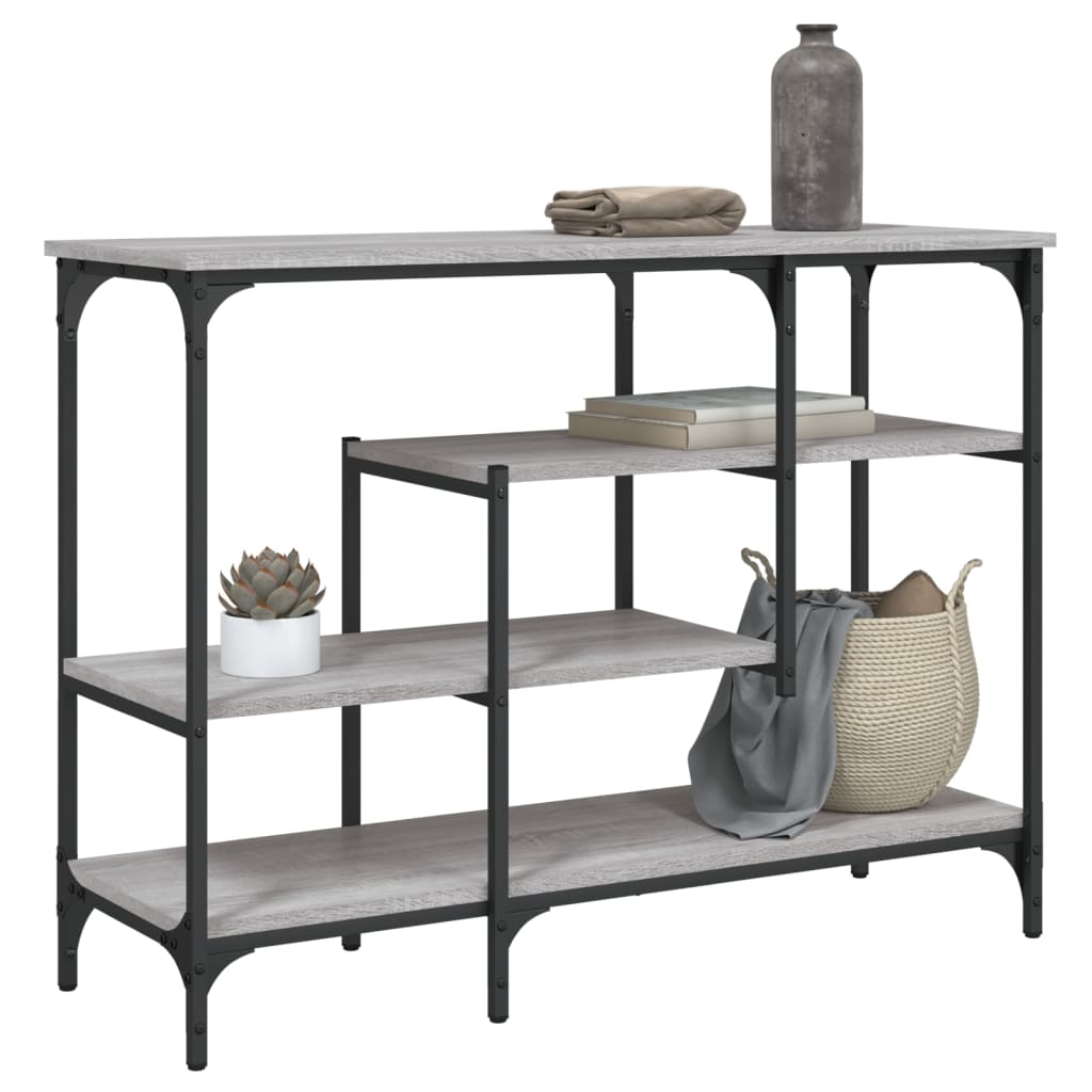 Table console avec étagères sonoma gris 100x35x75 cm - XIOS