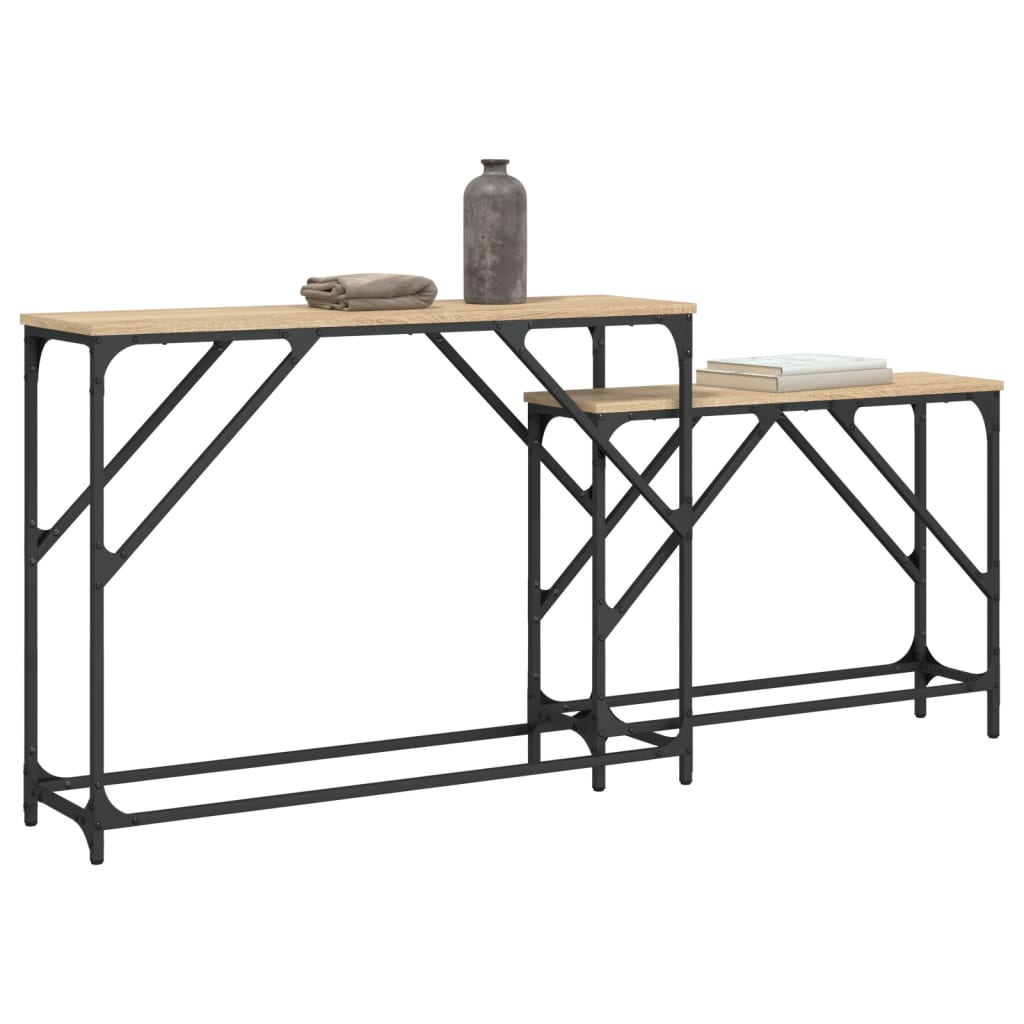 Tables console gigognes 2 pcs chêne sonoma bois d'ingénierie - XIOS