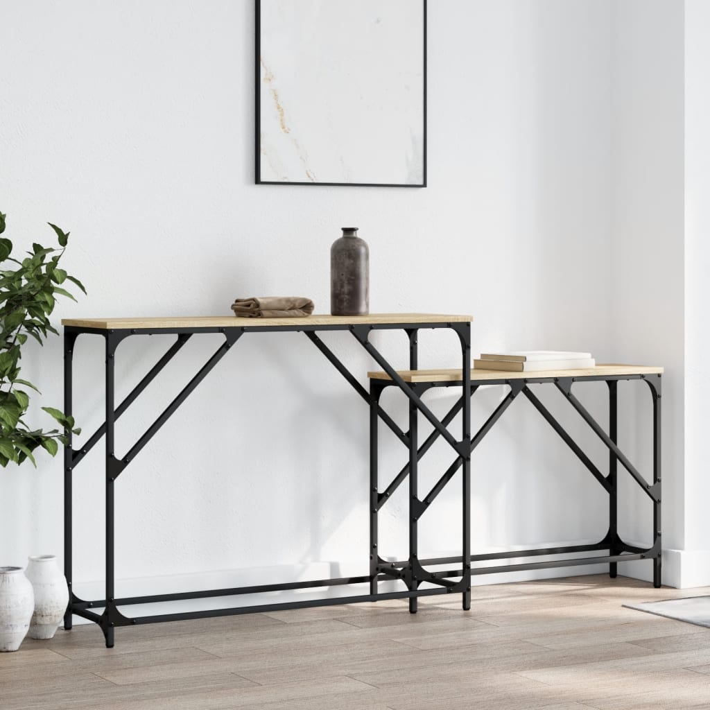 Tables console gigognes 2 pcs chêne sonoma bois d'ingénierie - XIOS