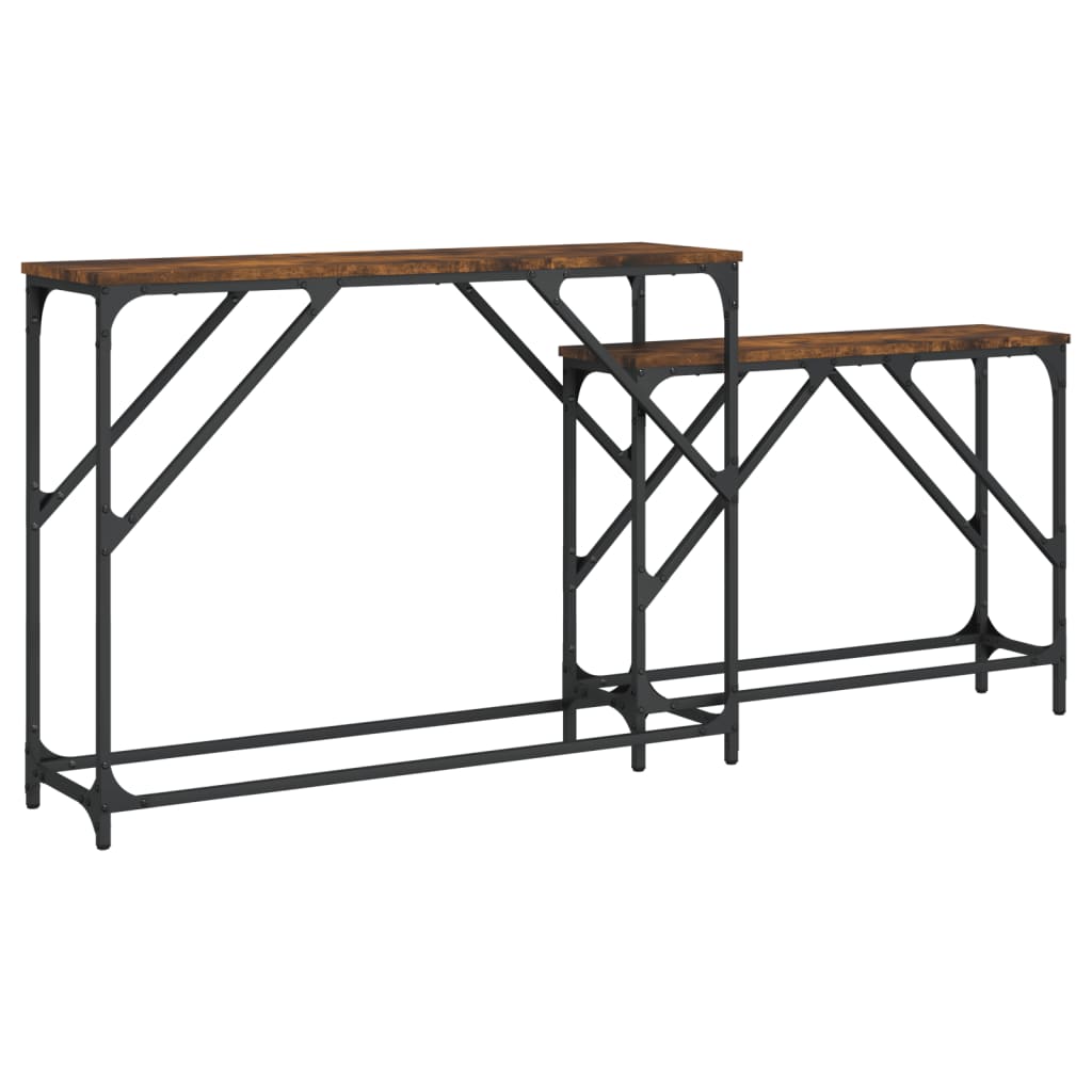 Tables console gigognes 2 pcs chêne fumé bois d'ingénierie - XIOS