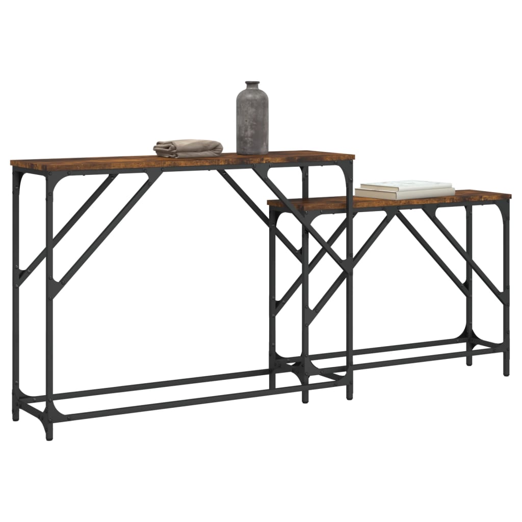 Tables console gigognes 2 pcs chêne fumé bois d'ingénierie - XIOS