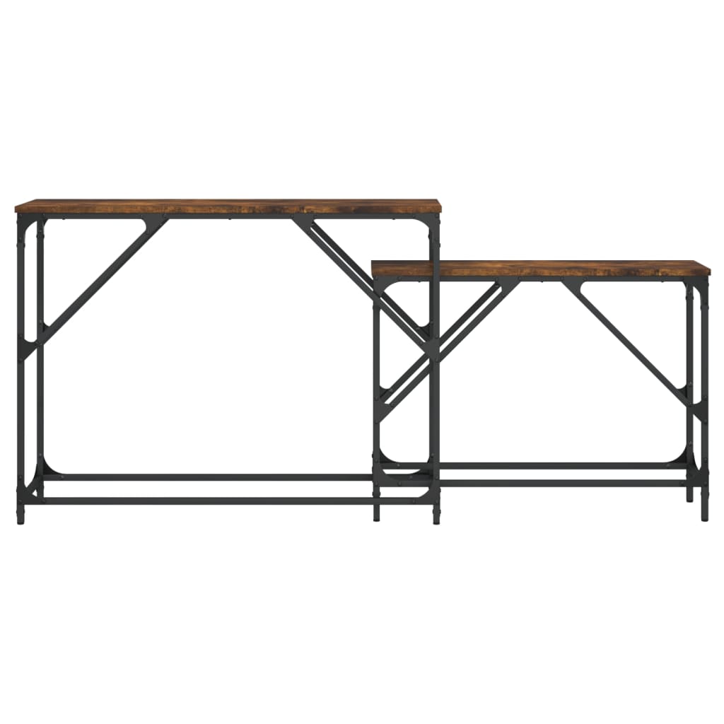 Tables console gigognes 2 pcs chêne fumé bois d'ingénierie - XIOS