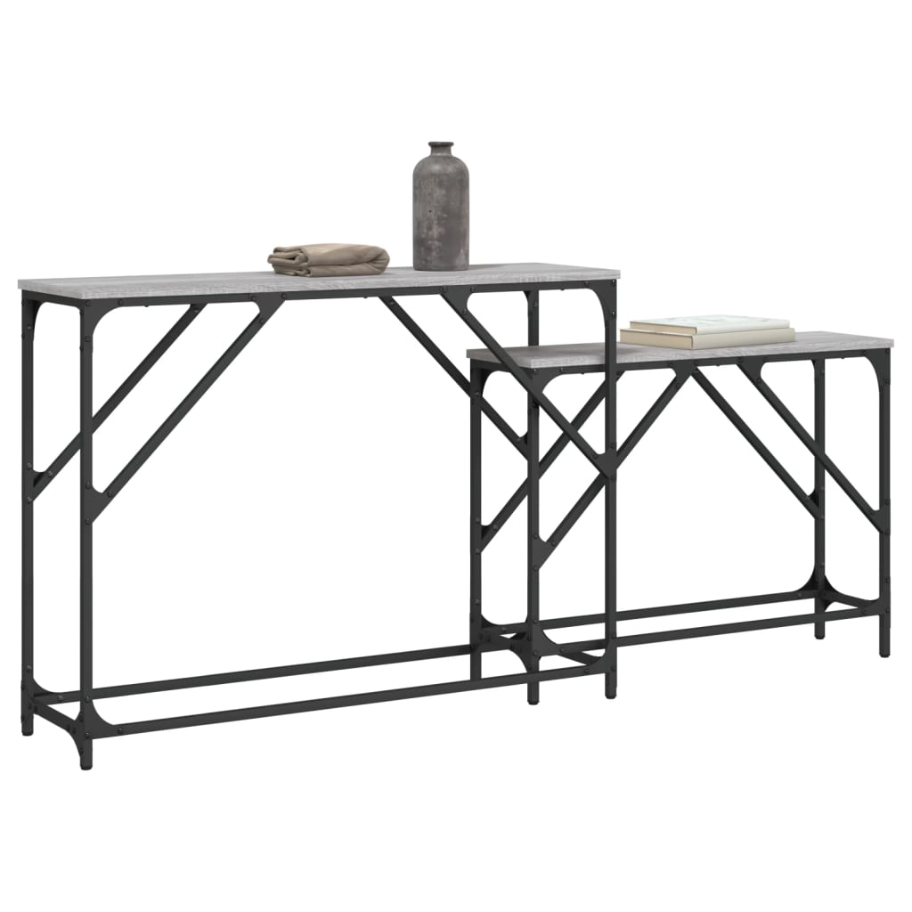Tables console gigognes 2 pcs sonoma gris bois d'ingénierie - XIOS