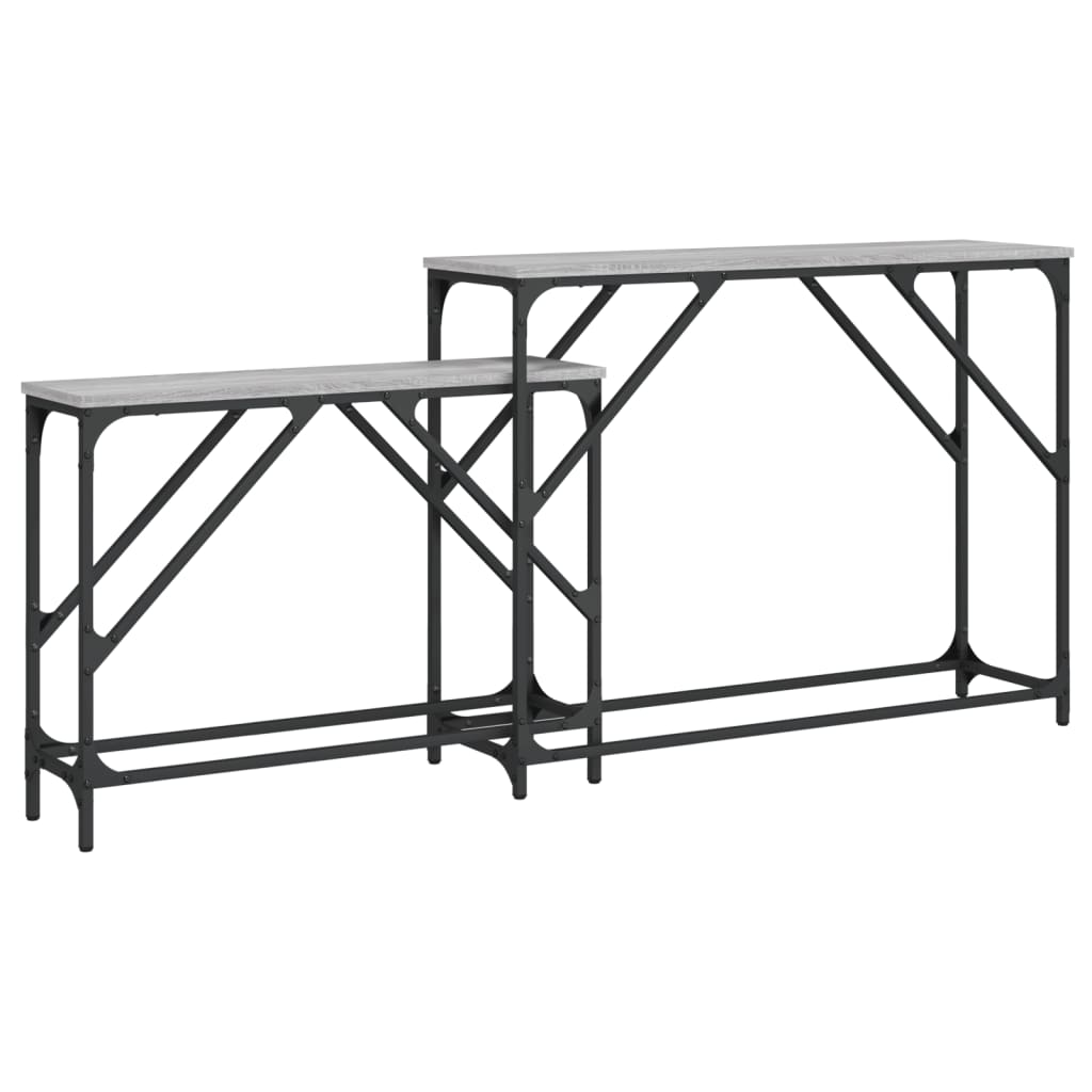 Tables console gigognes 2 pcs sonoma gris bois d'ingénierie - XIOS