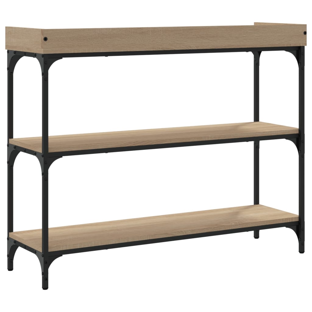 Table console avec étagères chêne sonoma 100x30x80 cm - XIOS