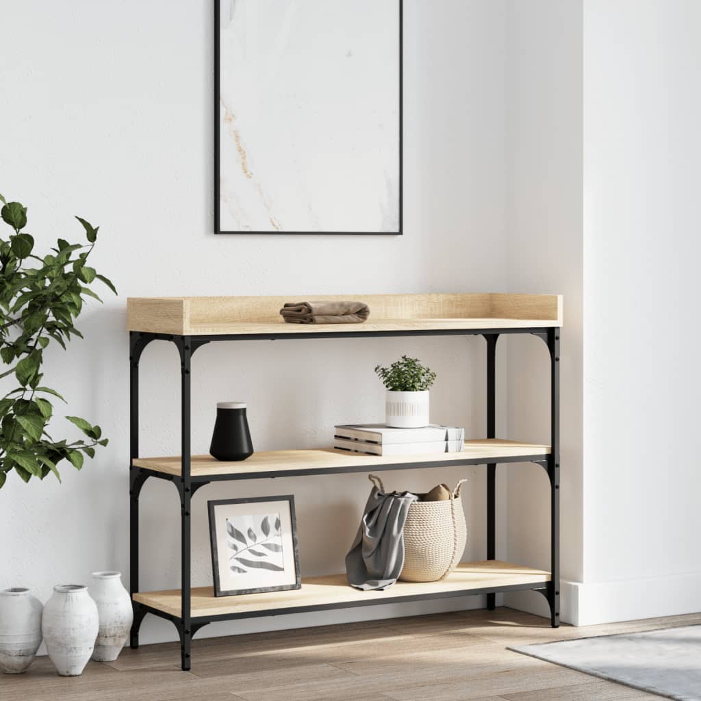 Table console avec étagères chêne sonoma 100x30x80 cm - XIOS