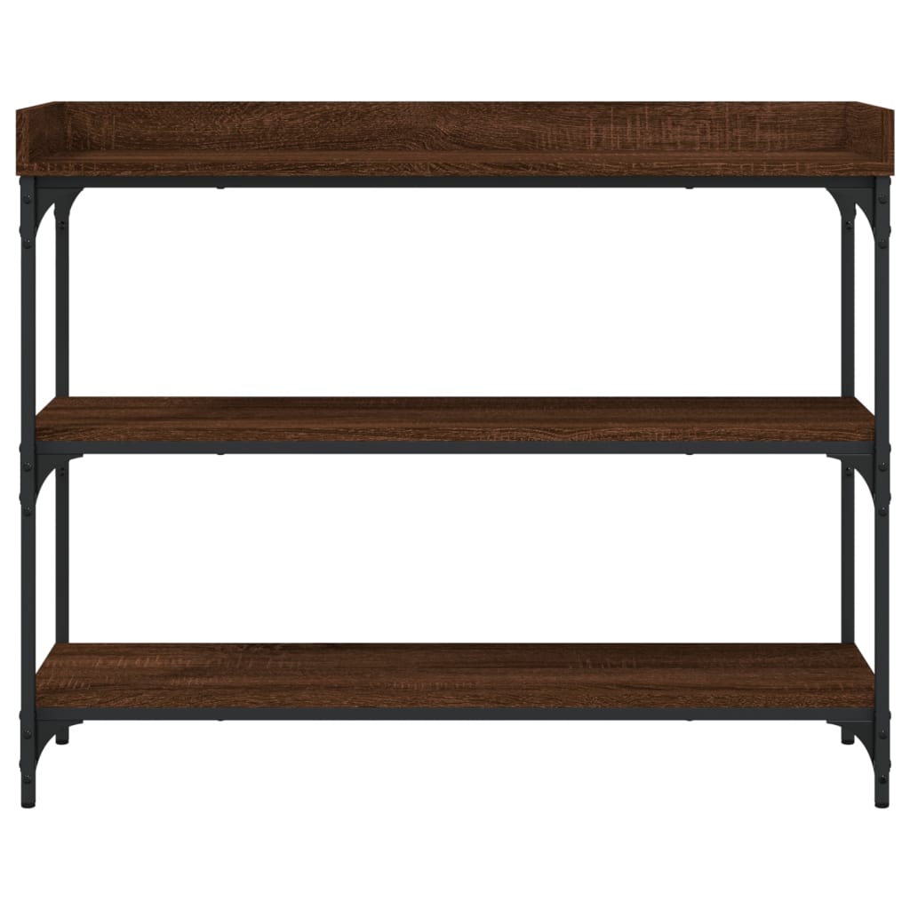 Table console avec étagères chêne marron 100x30x80 cm - XIOS