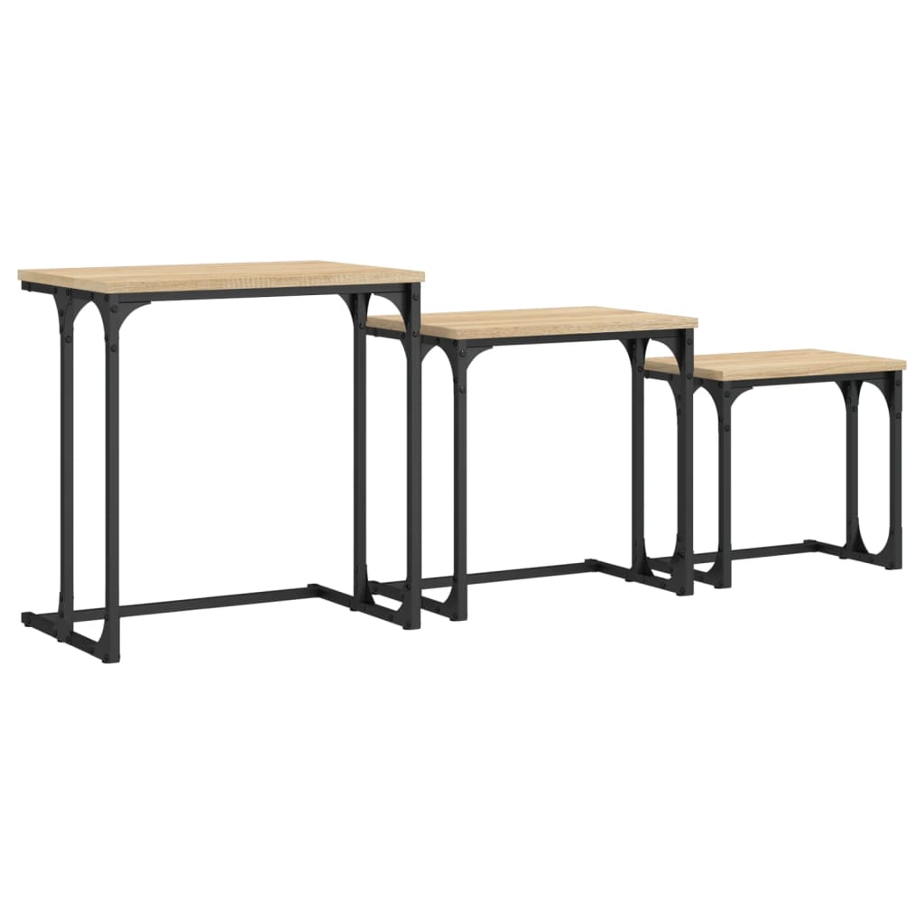 Tables basses gigognes 3 pcs chêne sonoma bois d'ingénierie XIOS
