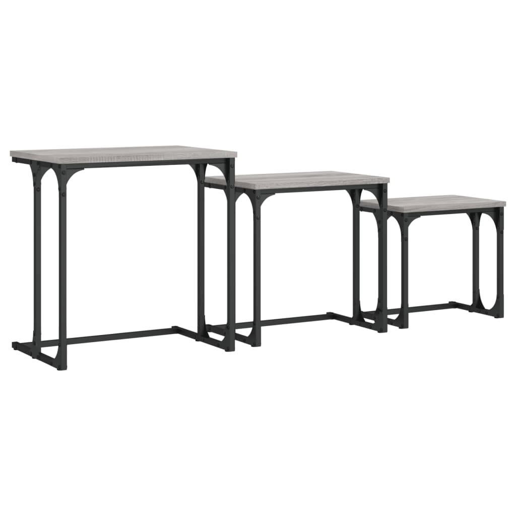 Tables basses gigognes 3 pcs sonoma gris bois d'ingénierie - XIOS