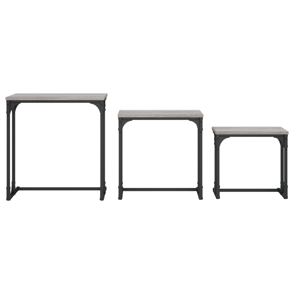 Tables basses gigognes 3 pcs sonoma gris bois d'ingénierie - XIOS