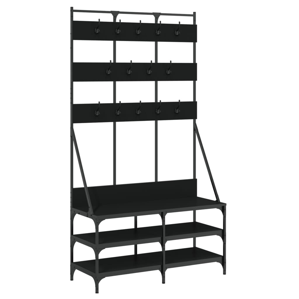 Porte-vêtements et rangement des chaussures noir 100x40x184 cm - XIOS