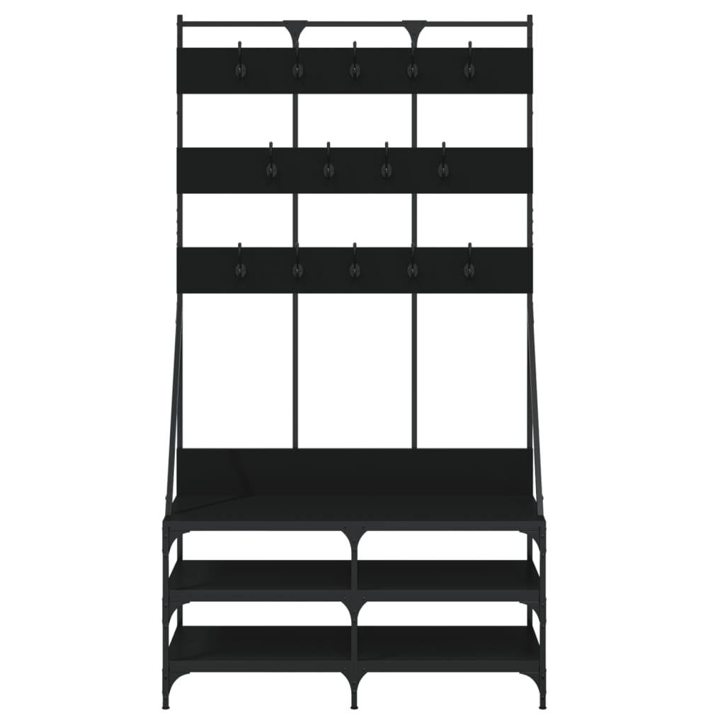 Porte-vêtements et rangement des chaussures noir 100x40x184 cm - XIOS