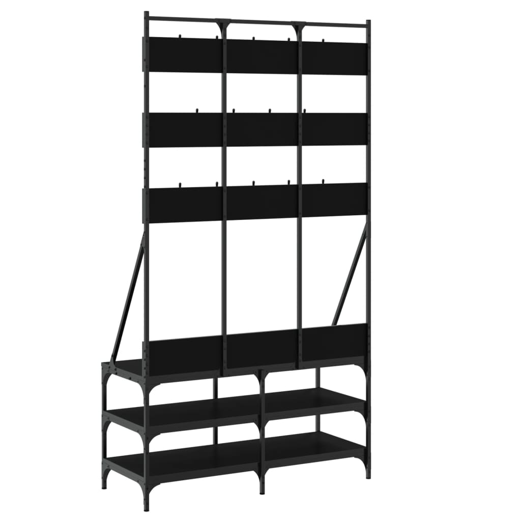 Porte-vêtements et rangement des chaussures noir 100x40x184 cm - XIOS