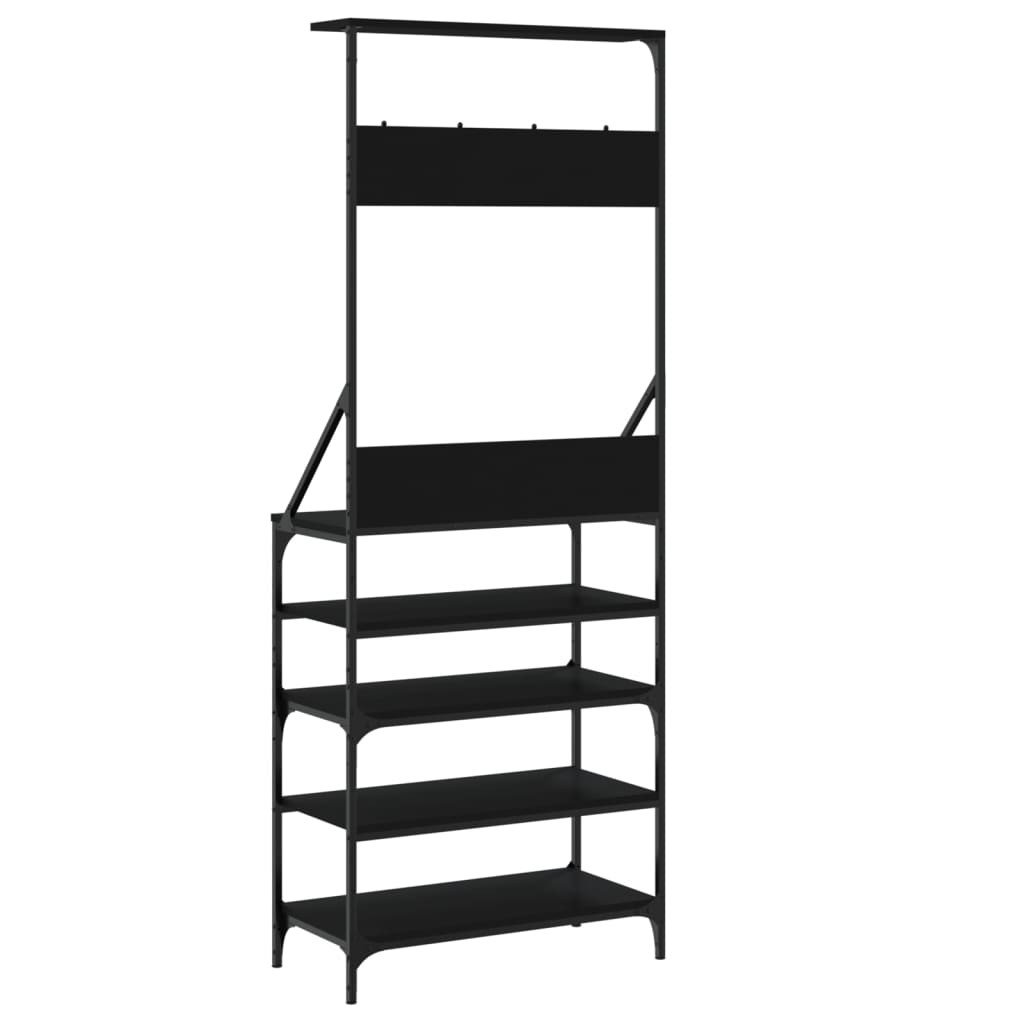 Porte-vêtements et rangement des chaussures noir 70x34x184 cm - XIOS
