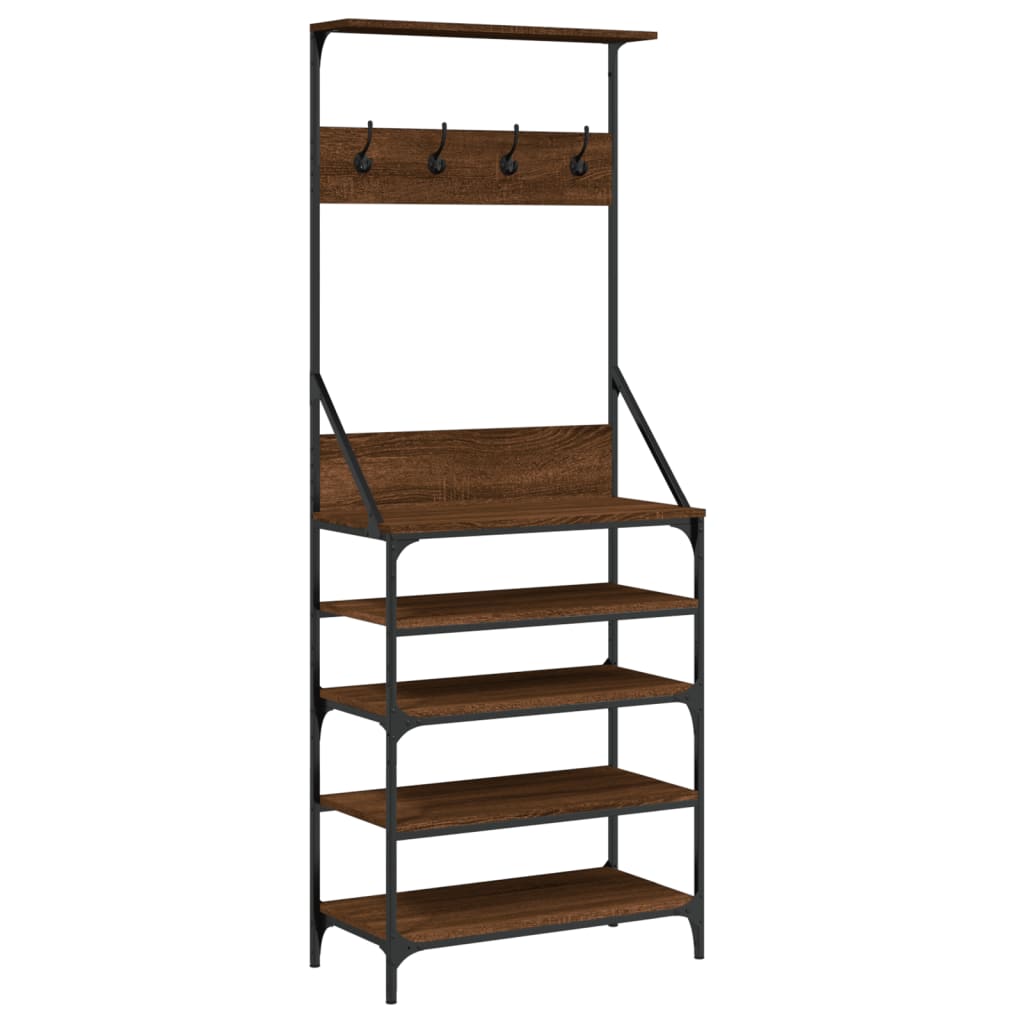 Porte-vêtements et rangement des chaussures chêne marron - XIOS