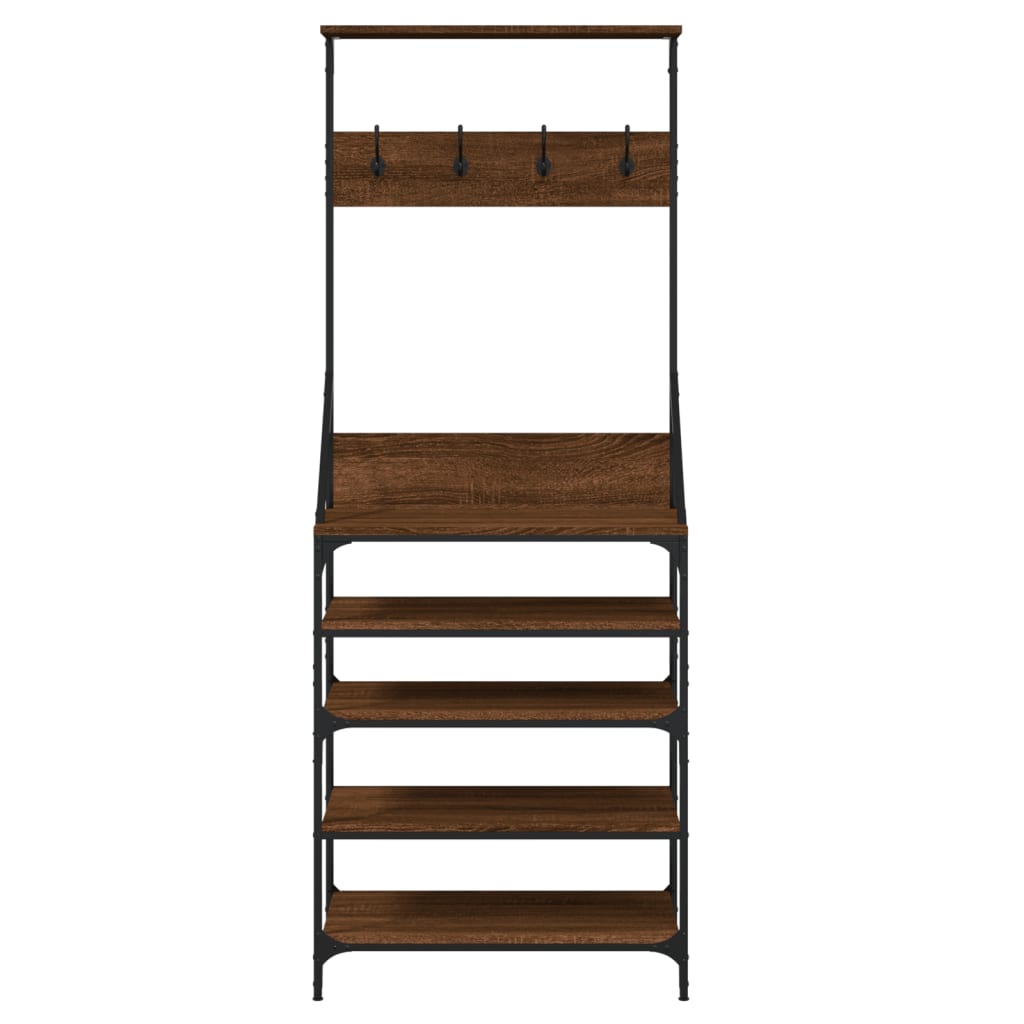 Porte-vêtements et rangement des chaussures chêne marron - XIOS