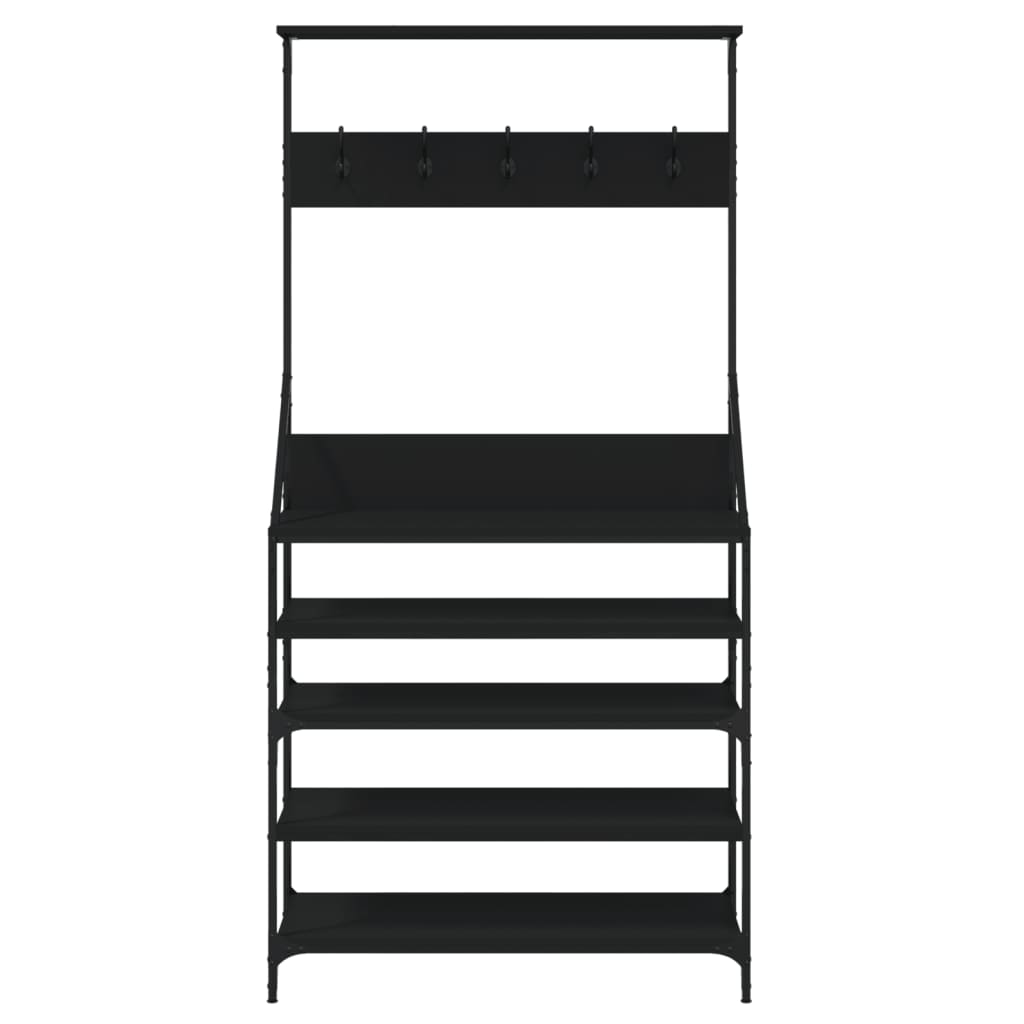 Porte-vêtements et rangement des chaussures noir 90x34x184 cm - XIOS