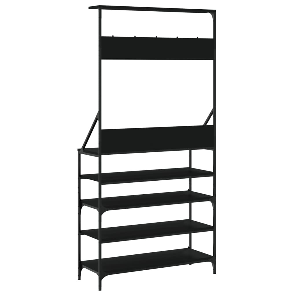 Porte-vêtements et rangement des chaussures noir 90x34x184 cm - XIOS