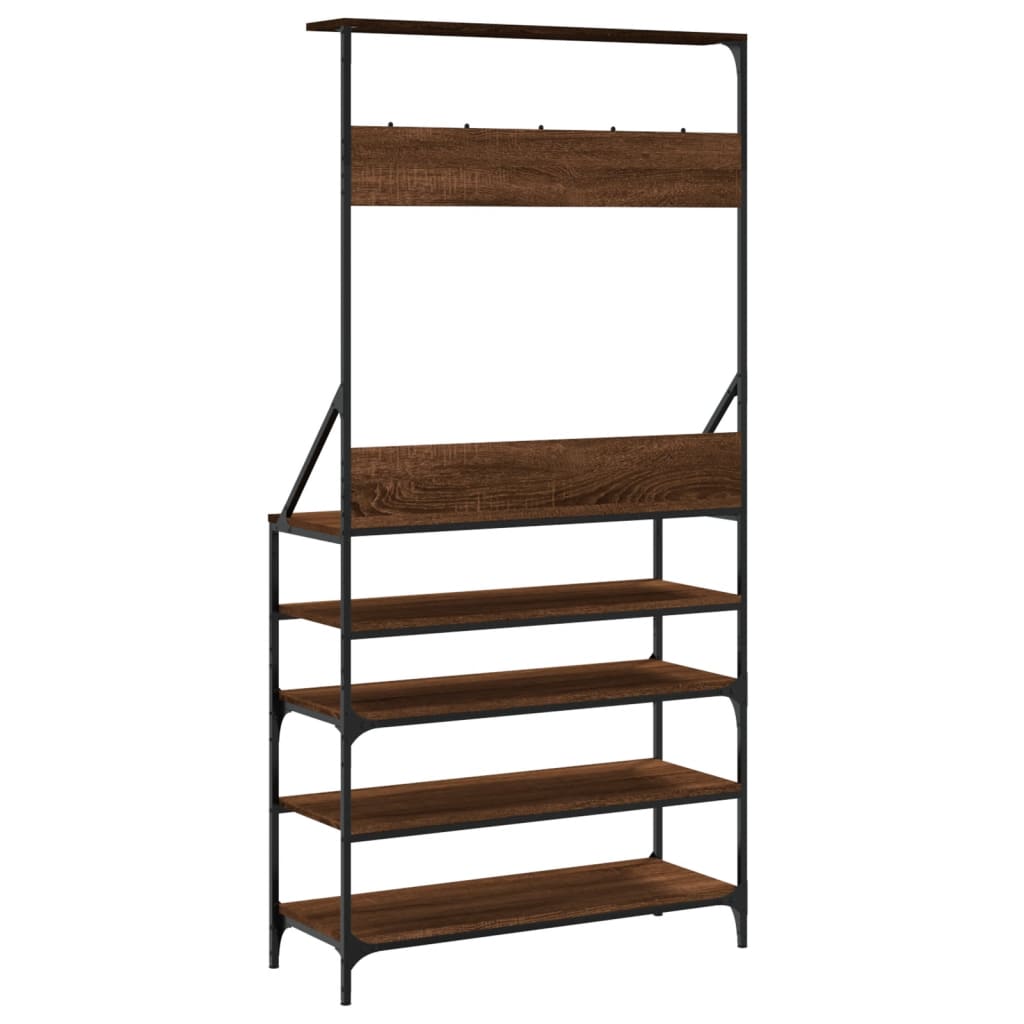 Porte-vêtements et rangement des chaussures chêne marron - XIOS