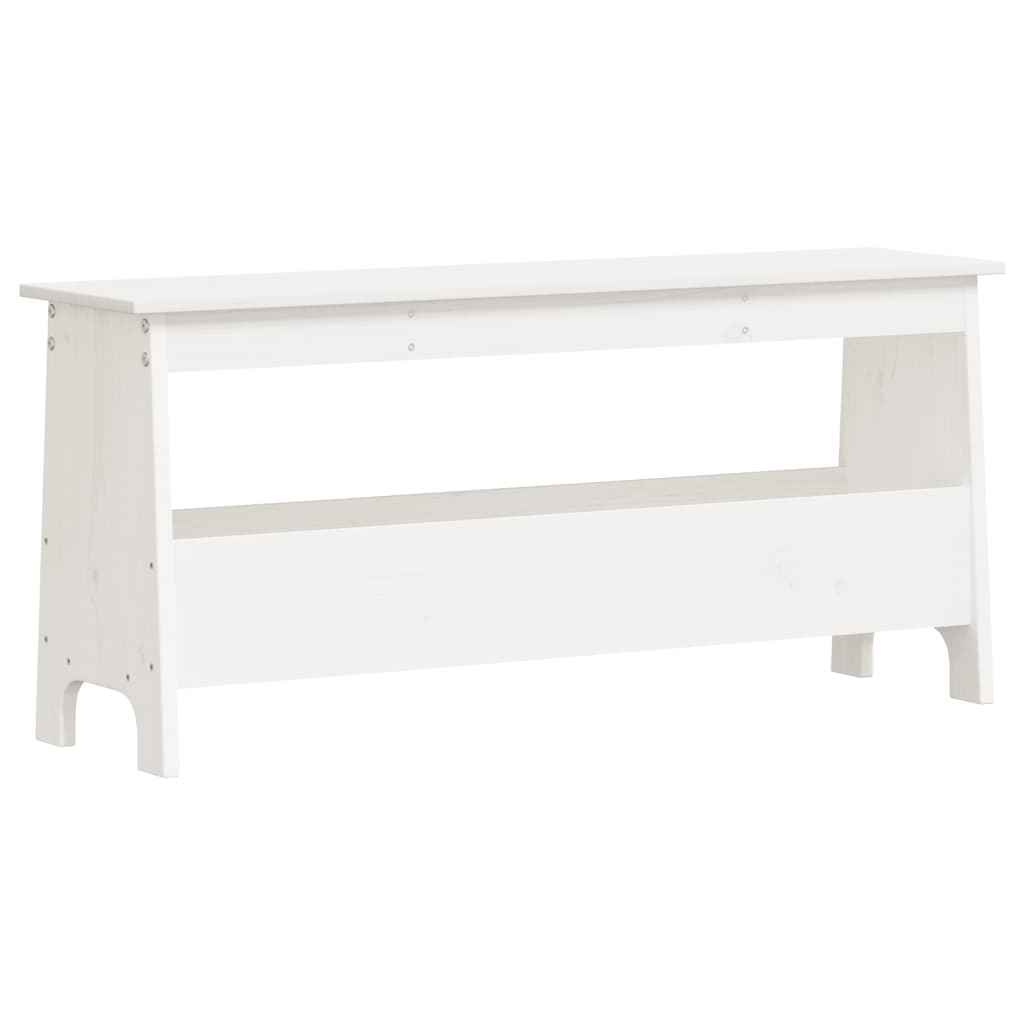 Banc d'entrée Blanc 100x28x45 cm Bois massif Pin - XIOS