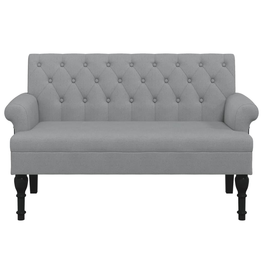 Banc avec dossier gris clair 120x62x75,5 cm tissu - XIOS