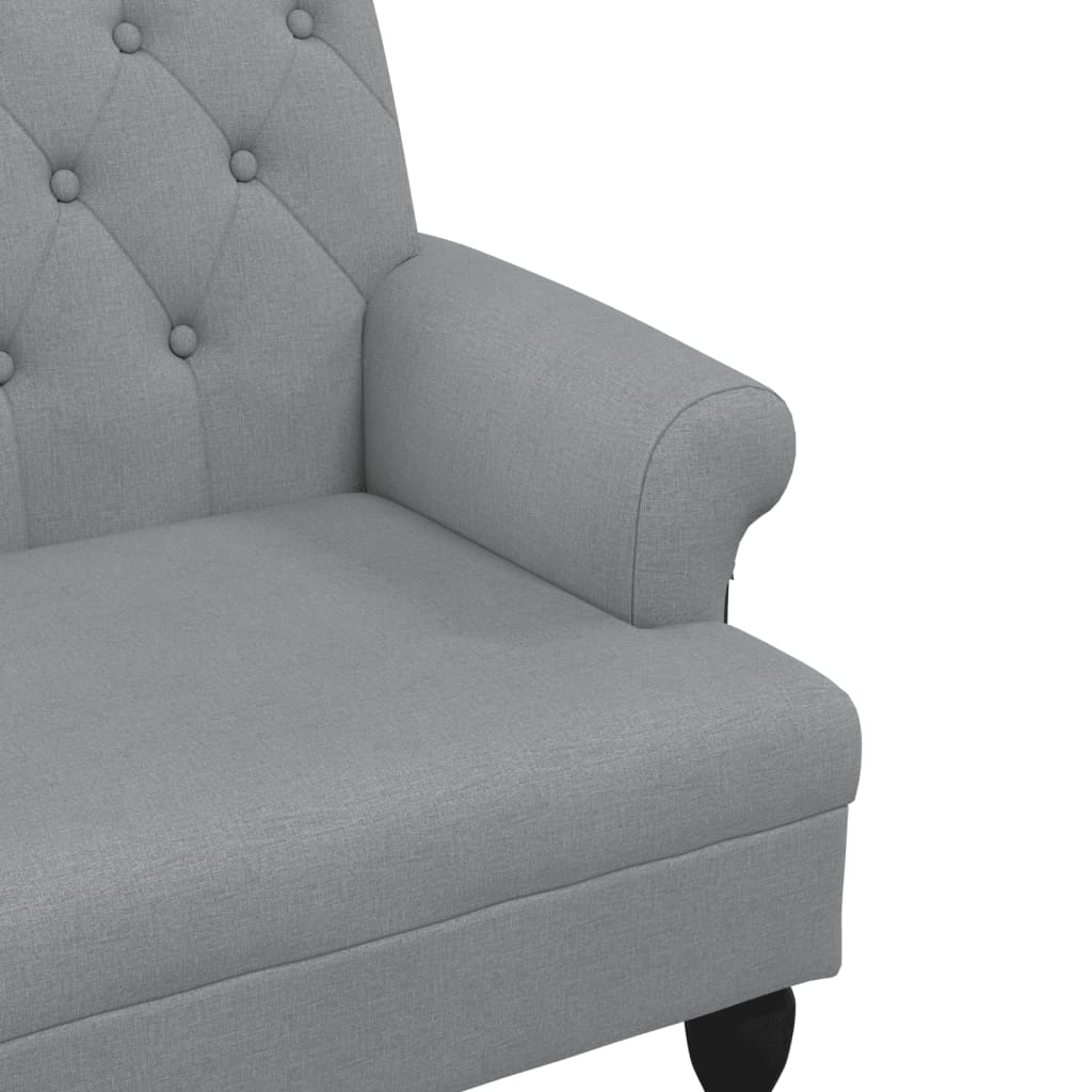 Banc avec dossier gris clair 120x62x75,5 cm tissu - XIOS