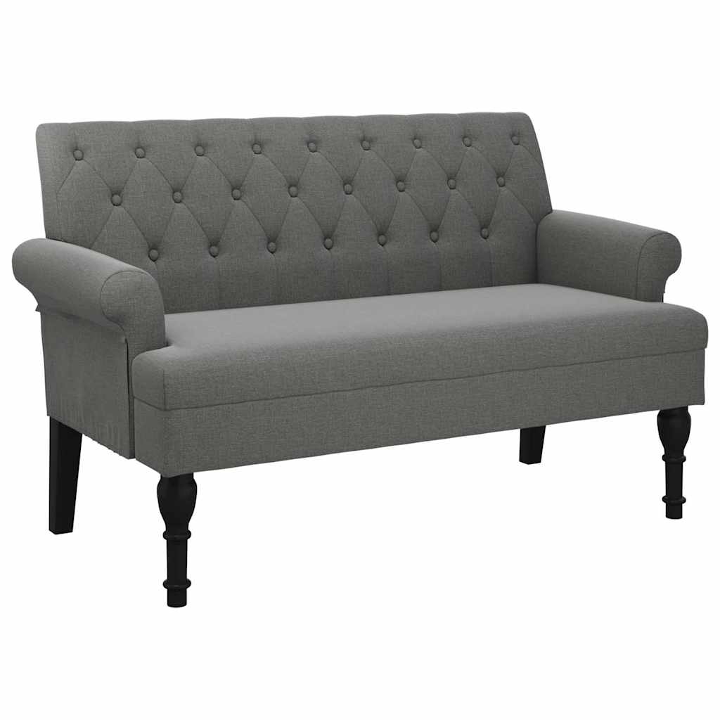 Banc avec dossier gris foncé 120x62x75,5 cm tissu - XIOS