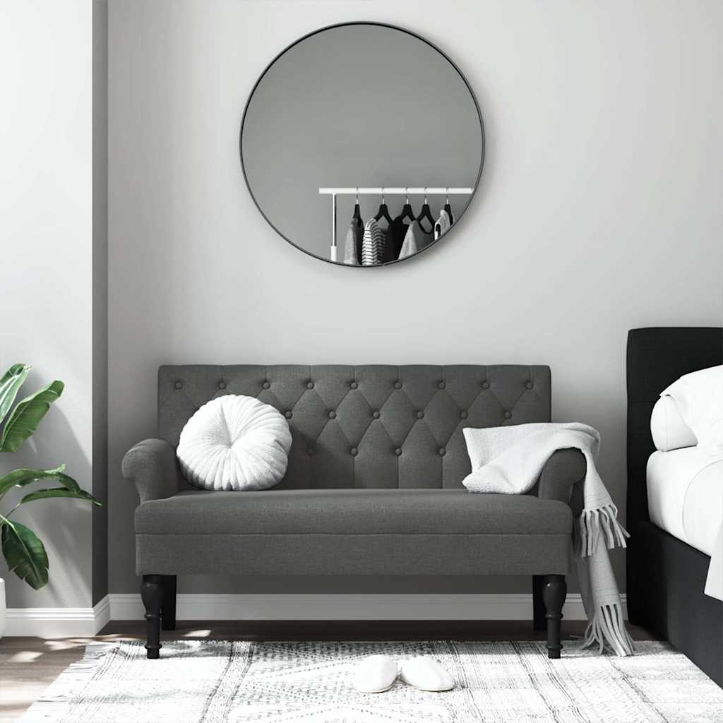 Banc avec dossier gris foncé 120x62x75,5 cm tissu - XIOS