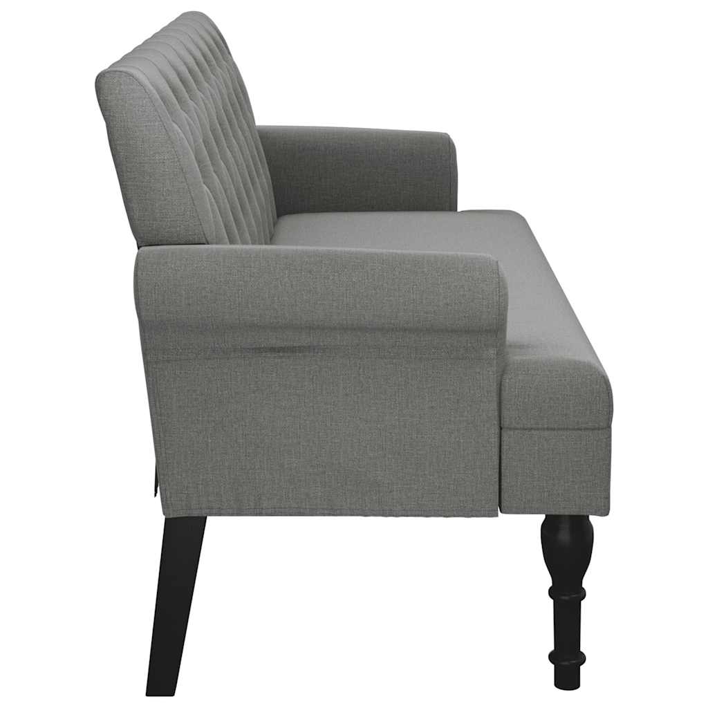 Banc avec dossier gris foncé 120x62x75,5 cm tissu - XIOS
